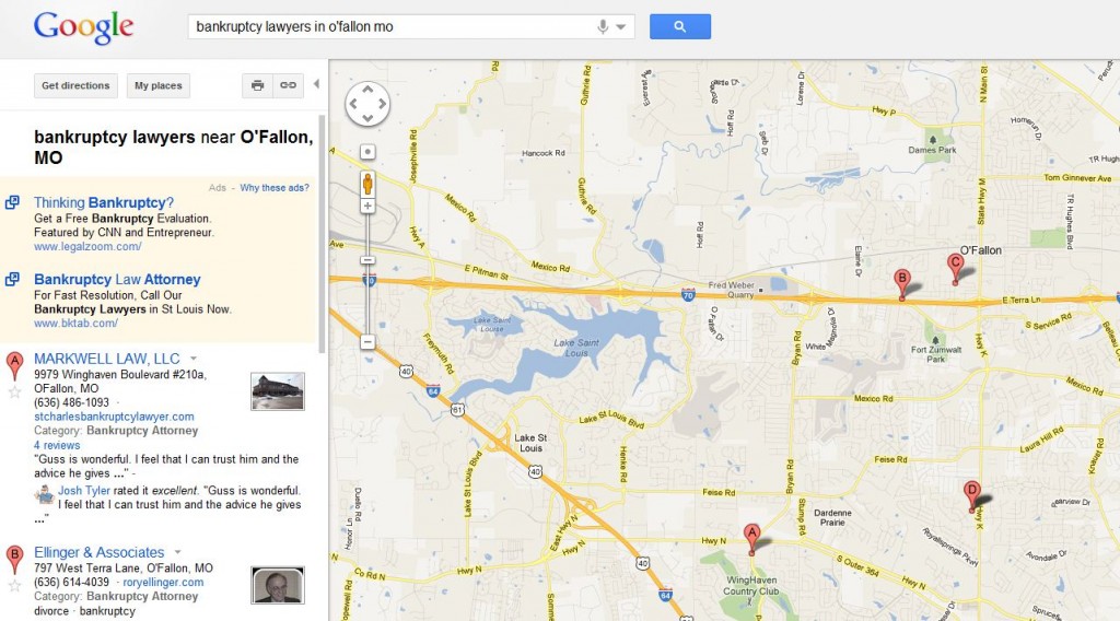 Google- Local example result