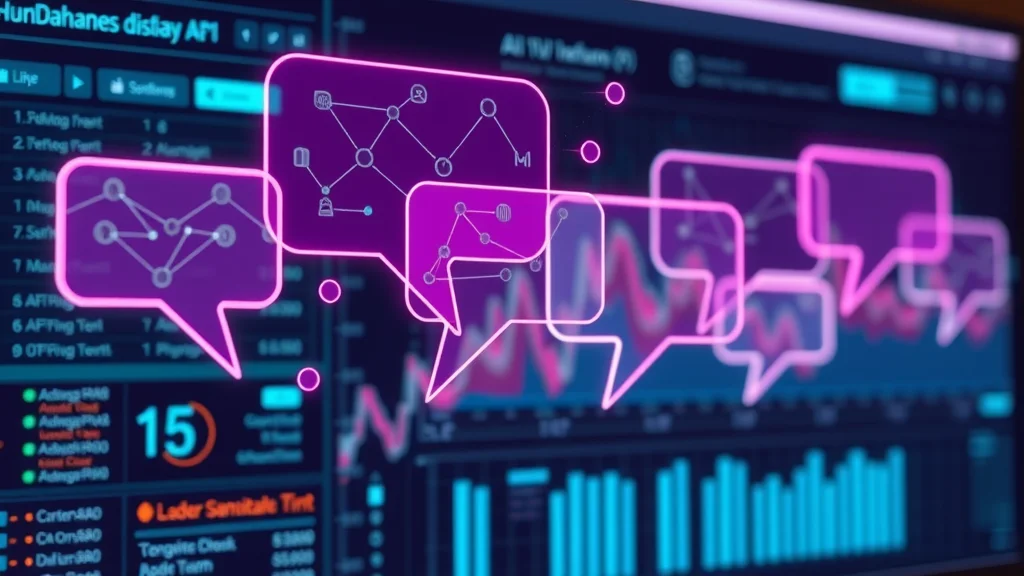 Abstract generative AI for small businesses—AI algorithm and dialog bubbles in a digital dashboard.