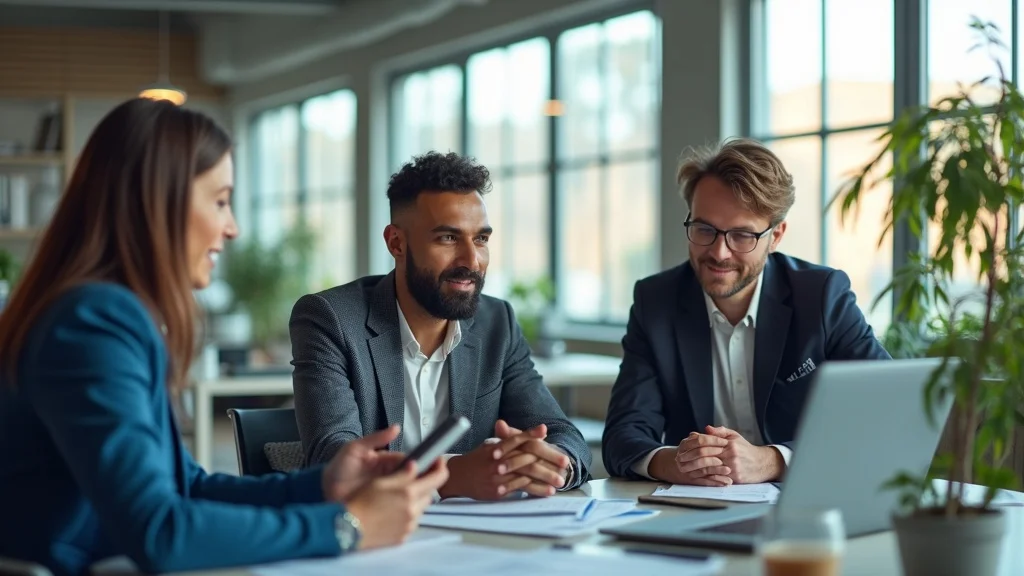 Forward-thinking contractor team: Photorealistic image of an innovative contractor business using tablets and AI tech, highlighting the growth benefits of AI-powered speed to lead solutions.