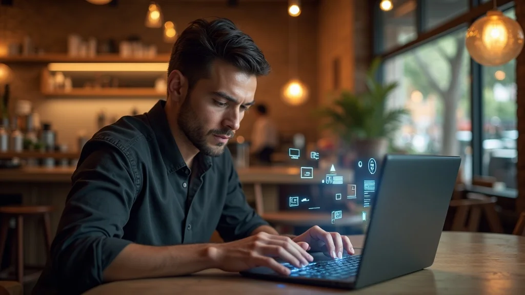 Small business owner configuring AI voice agent software on a laptop, focusing on practical implementation tips for small business ai phone systems.