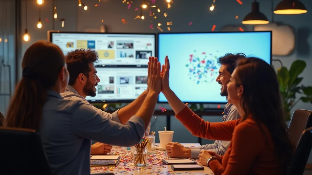 Cleaning company team celebrating improvement in Google Business Profile optimization, before and after comparison