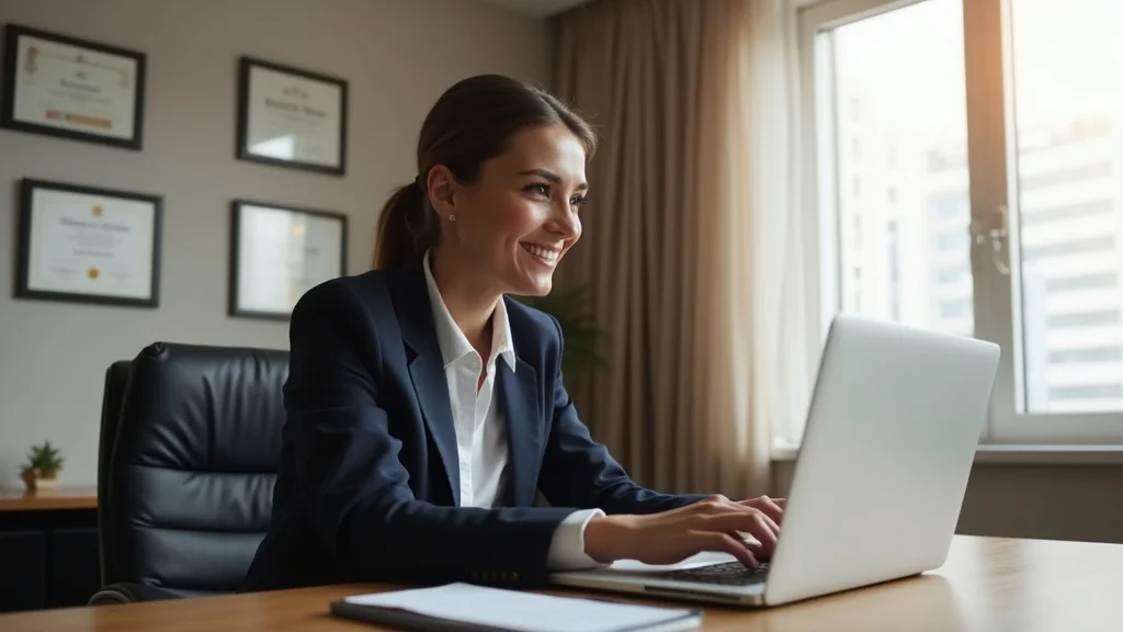 Family law attorney managing third-party content strategy for local SEO St Charles with visible legal credentials in a modern office.