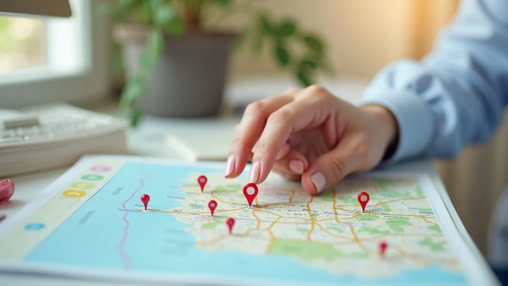 Local SEO map optimization with ranking pins for painting contractors