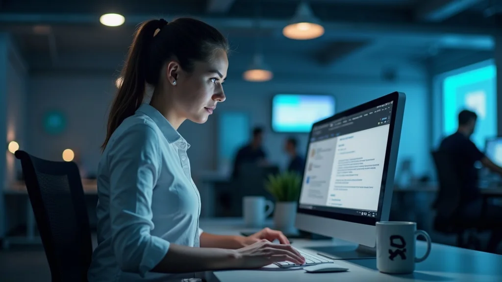 Local St. Louis service team member replying to an online lead promptly via computer