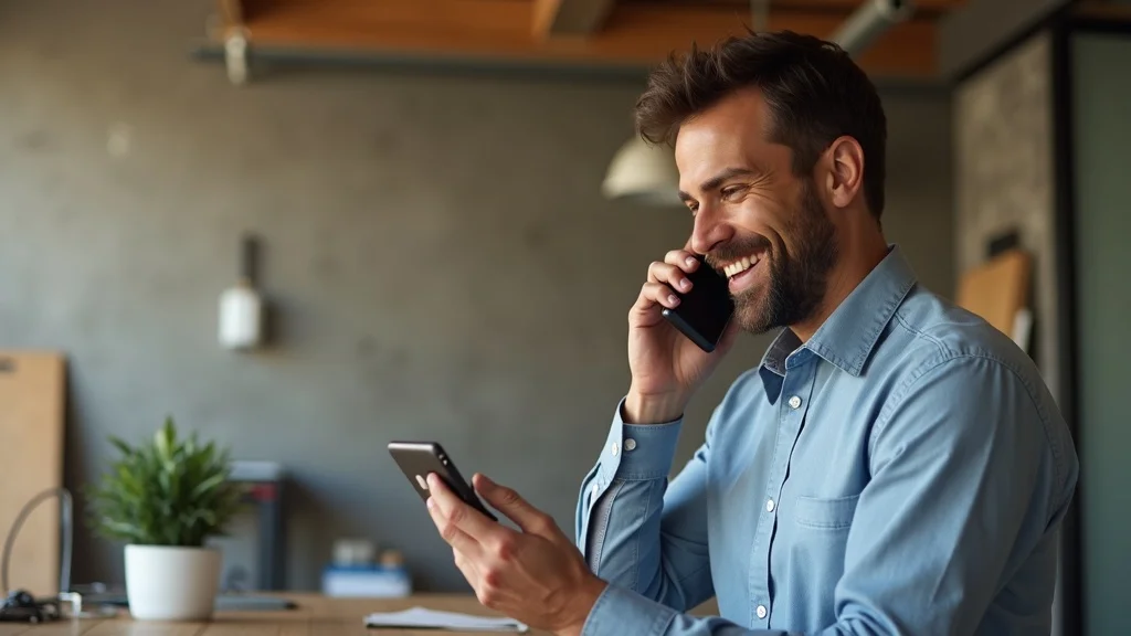 St. Louis contractor answering a business call quickly after an SEO technical audit St. Louis improved operational reliability and response systems.