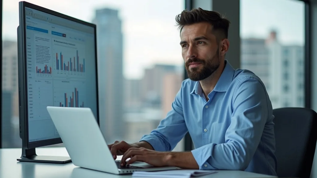 SEO technical audit Albuquerque - Digital marketing consultant in Albuquerque reviewing SEO audit reports, city views in background, modern office
