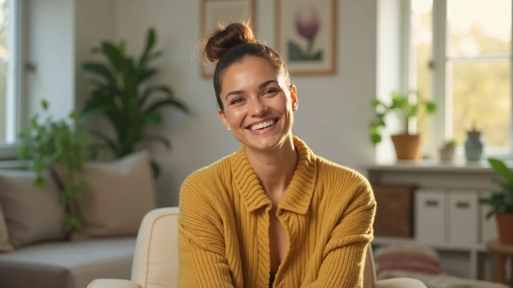 Authentic cleaning client giving a short-form video testimonial for a cleaning business in a clean home, emphasizing trust and customer satisfaction on social media platforms.