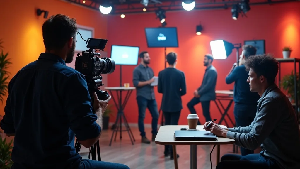 Albuquerque video production crew creating dynamic short-form business content in a creative studio