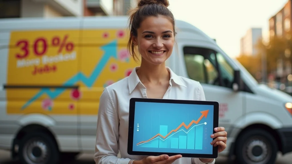 Proud carpet cleaning business owner displaying increased appointments after AI chatbot success