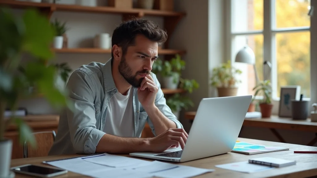 Concerned painting business owner analyzing retention issues for a customer reactivation campaign