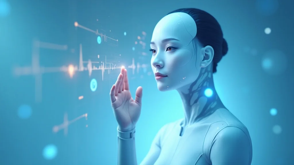 Futuristic AI voice agent for cleaning services, digital avatar on abstract interface - AI answering service