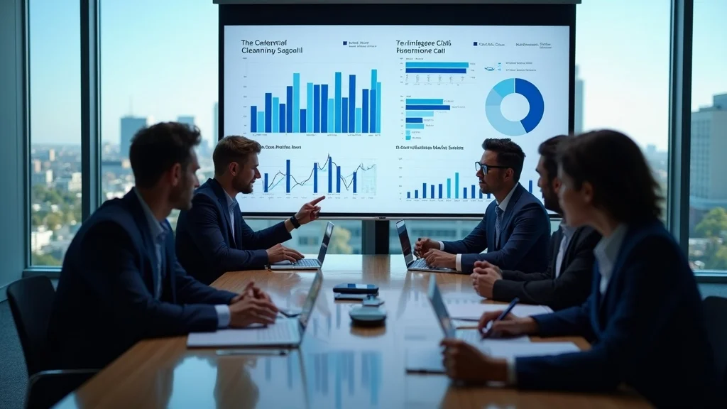 Cleaning business team analyzing missed call data and AI answering analytics