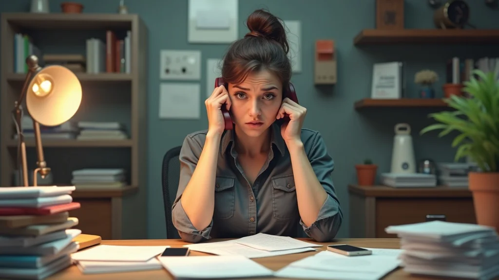 Stressed cleaning business owner struggling with missed calls and delayed responses in cleaning industry before AI chatbot integration