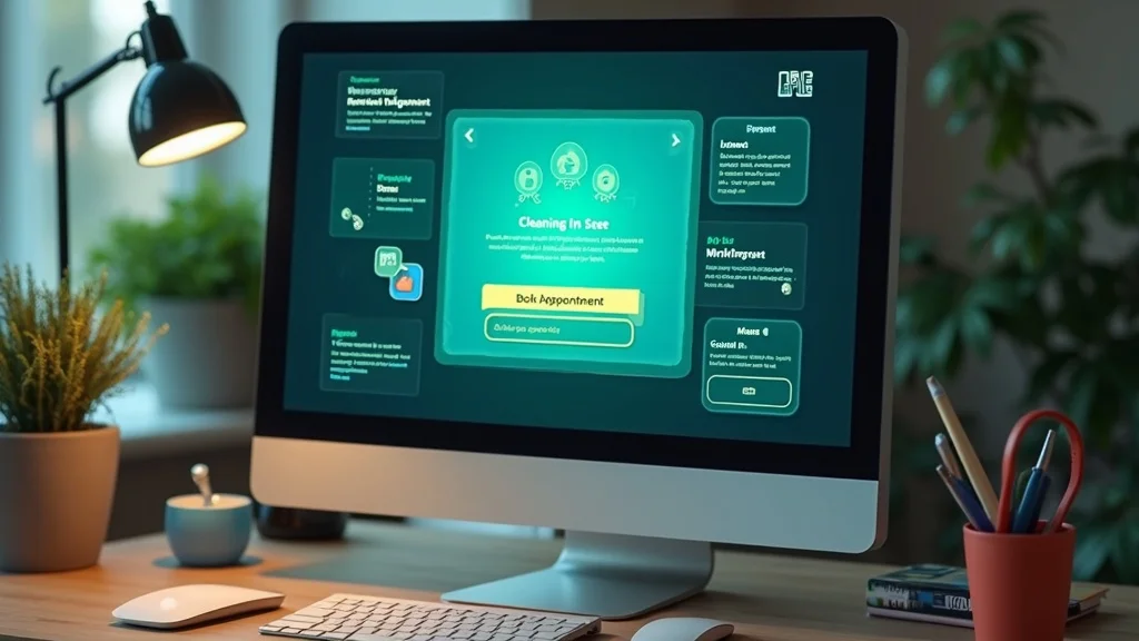 Website displaying AI chatbot pop-up for carpet cleaning business, emphasizing instant customer response and appointment booking