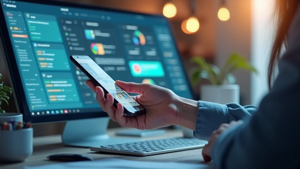 Dynamic cleaning business owner monitoring speed-to-lead metrics on a social media dashboard, emphasizing rapid response for short-form video marketing success.