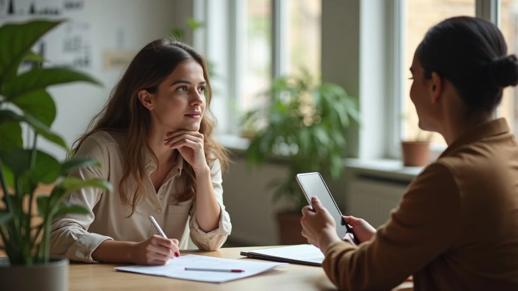Empathetic researcher conducting an interview for customer research in AI search era