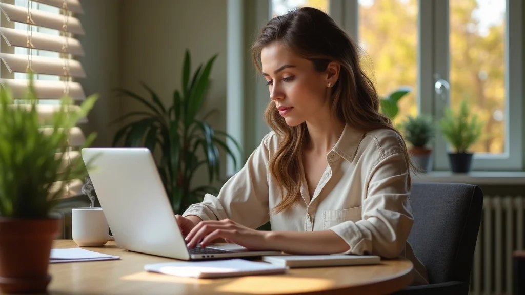 content creation writer producing blog post at home office