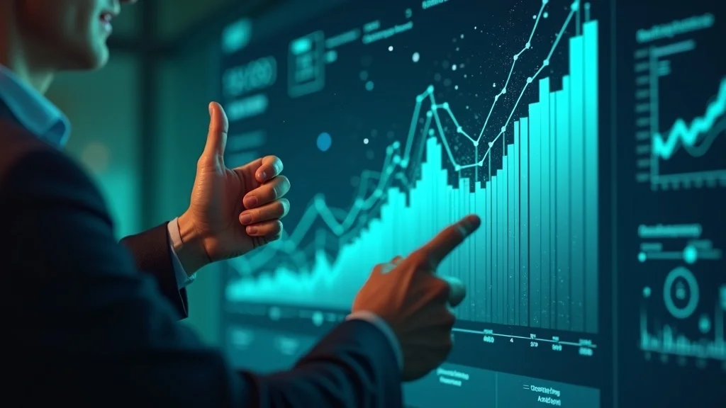 business growth visualization using human-driven ai marketing with leader presenting lead generation metrics on upward-trending chart