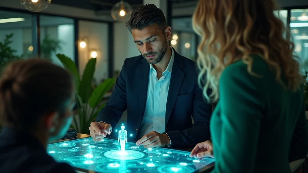 entrepreneur implementing AI-powered lead generation strategies alongside a collaborative team