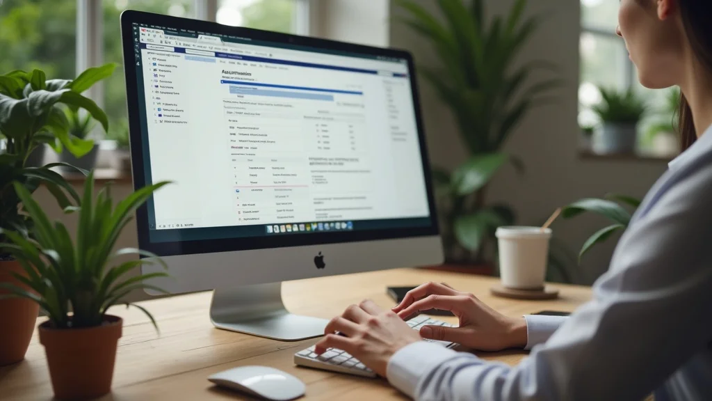 Efficient business owner automating sales and marketing alignment tasks at modern workstation