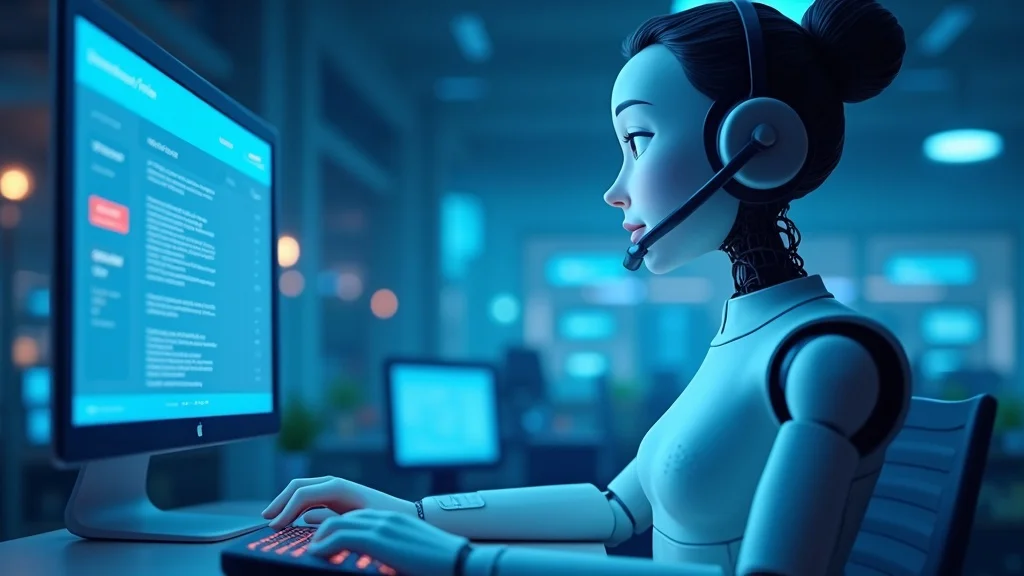 Innovative AI chatbot for automated lead capture assisting customers on phone and chat, software dashboard, vibrant notifications