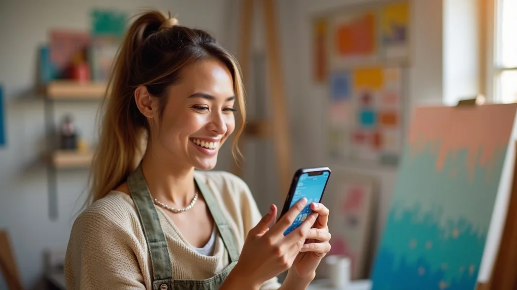 Small business owner using automated appointment booking powered by sales and marketing alignment technology