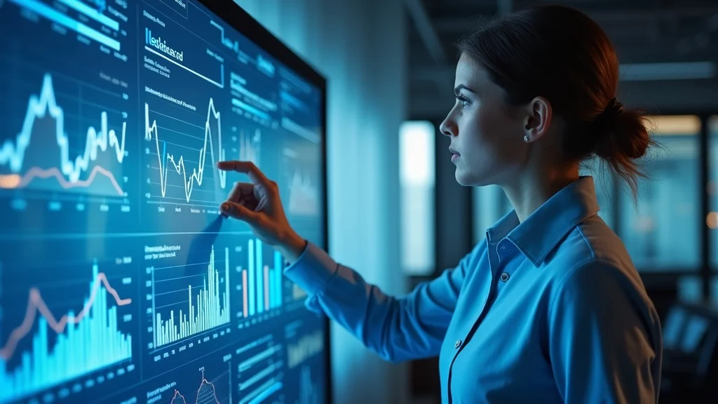 Analytics dashboard with lead capture metrics and ROI for automated lead capture campaigns, contemporary high-tech office