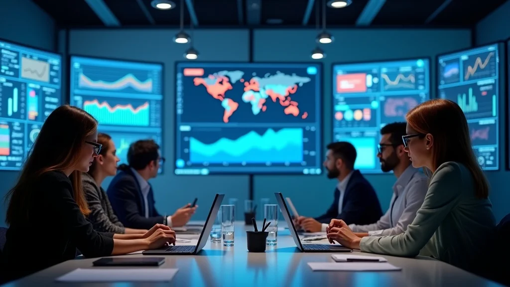 Digital marketing team analyzing ai-driven search dashboard for human-driven ai marketing optimization